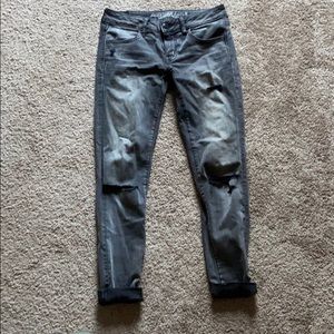 Black distressed jeans